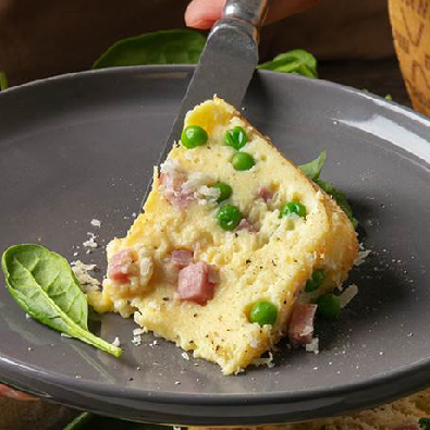 Pastel De Patata Con Grana Padano Riserva Jam N Y Guisantes Grana Padano